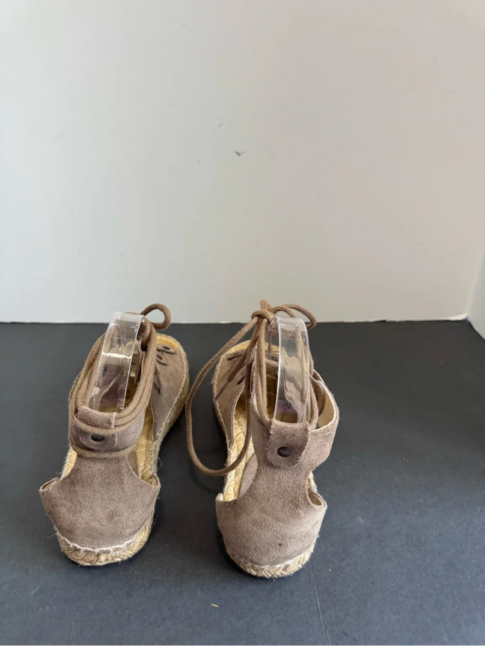 Soludos Ghillie Suede Platform Espadrille Leather Sandals size 6
